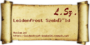 Leidenfrost Szebáld névjegykártya